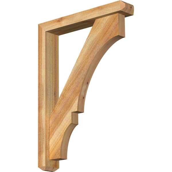 Ekena Millwork Balboa Craftsman Rough Sawn Bracket w/ Offset Brace, Western Red Cedar, 4"W x 22"D x 30"H BKT0402X22X30BOA04RWR - main